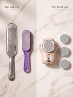 Compared with a metal foot rasp and pumice scraper