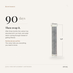 Replace the Zivol Pure cartridge every 90 days — the colour of the old one shows what it filtered out
