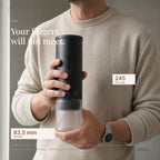 Zivol Crema size — 245mm tall, 83.5mm across, your fingers will not meet around it