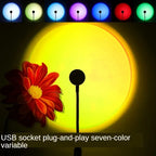 Energy Efficient Sunset Lamp with 7 Color LED Lighting