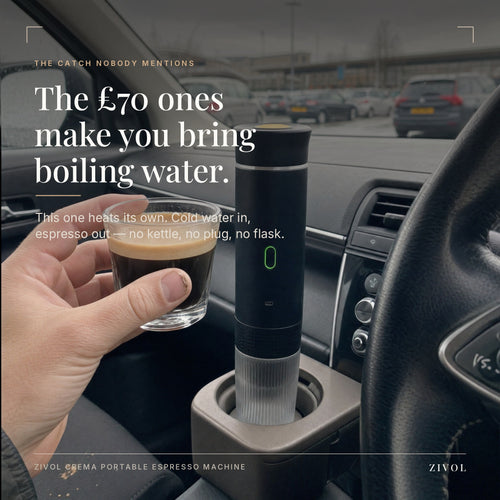 The £70 portable espresso makers make you bring boiling water — the Zivol Crema heats its own