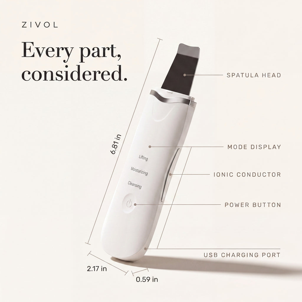 Zivol Glide labelled diagram of parts and dimensions