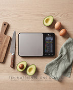 Ten nutrients at one glance — energy, protein, fat, carbs, sugars, sodium