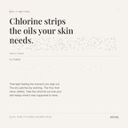 Chlorine strips the natural oils your skin needs — filtered versus unfiltered water