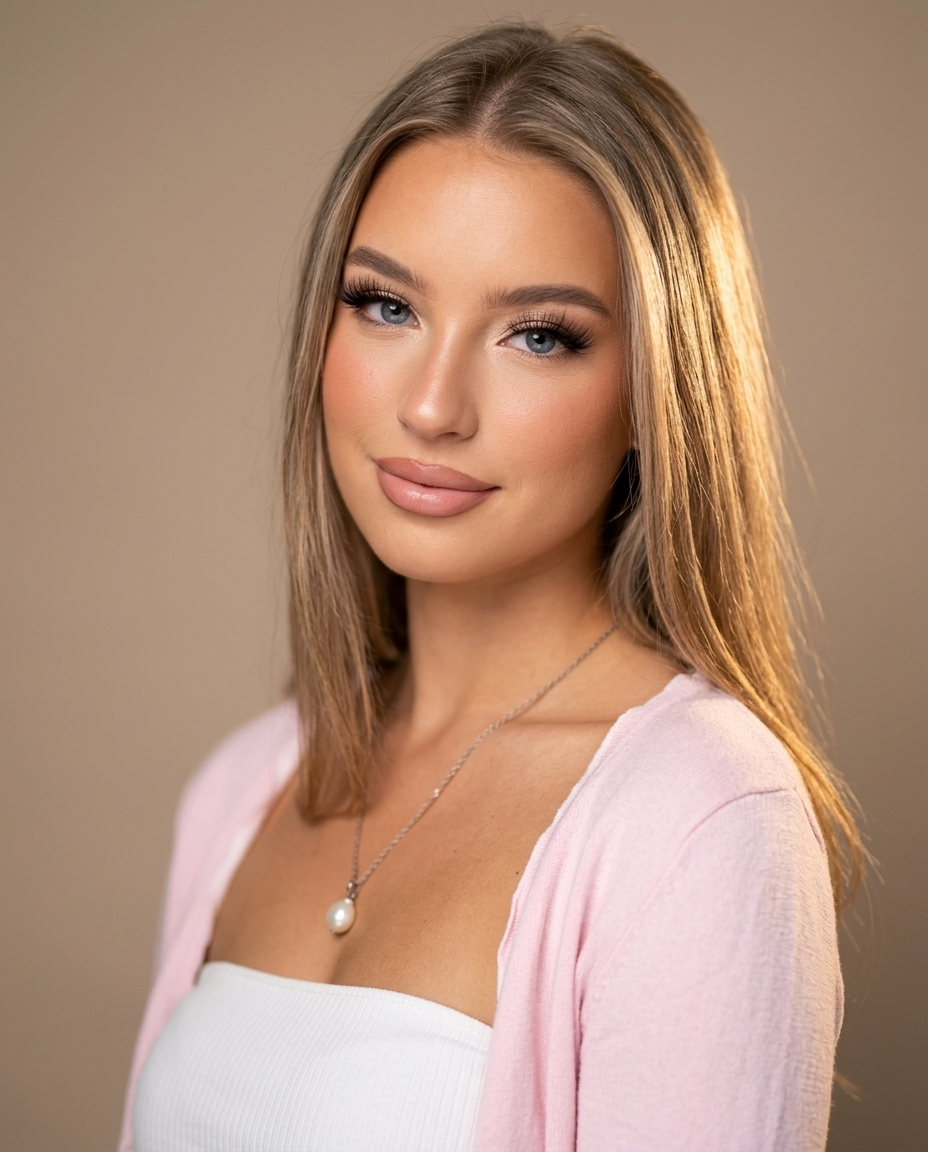 Beauty portrait wearing magnetic lashes