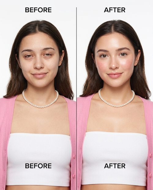 Zivol Frost before after de-puff comparison