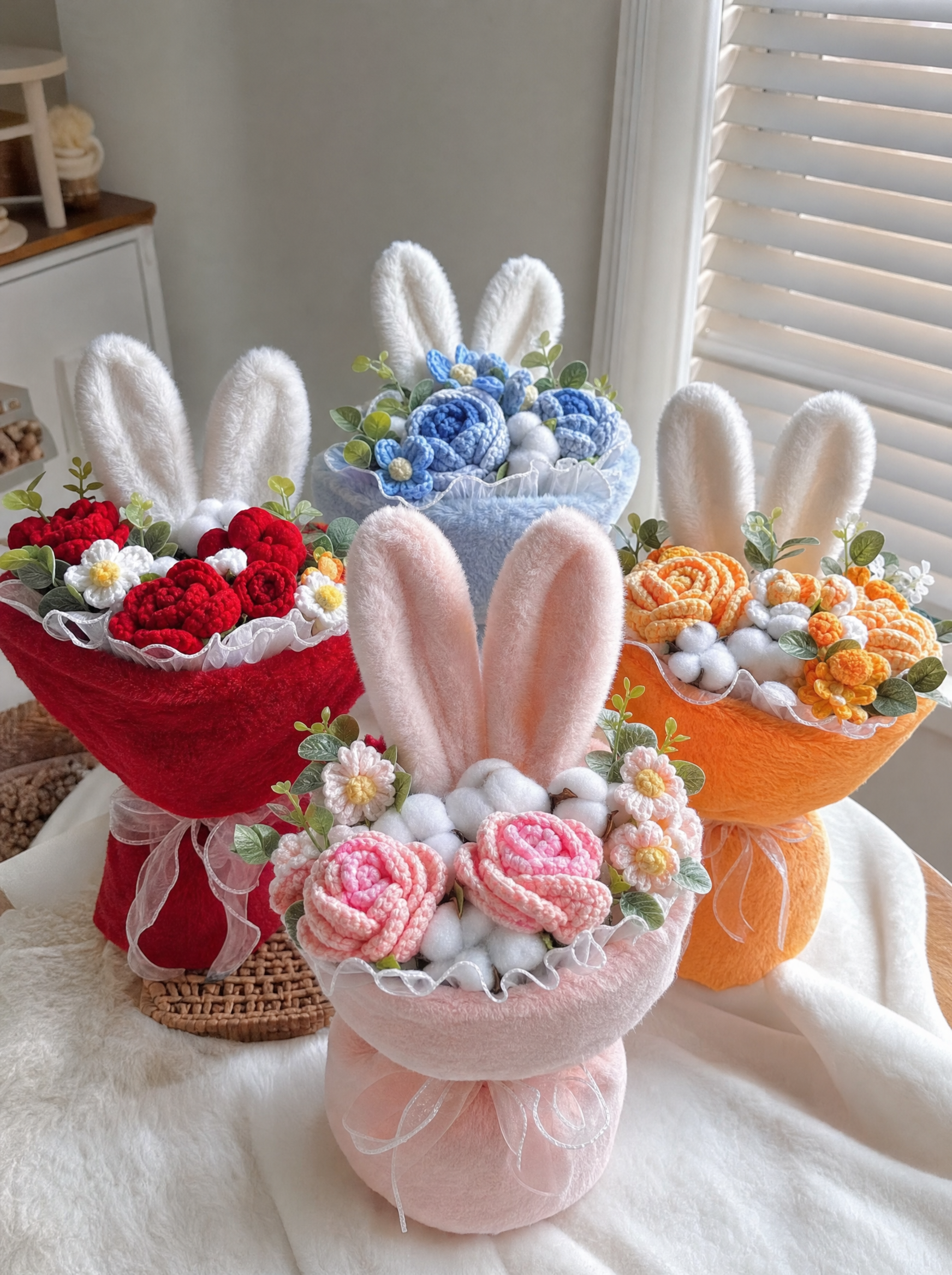 Zivol Bloom — Hand-Knitted Bunny Bouquet